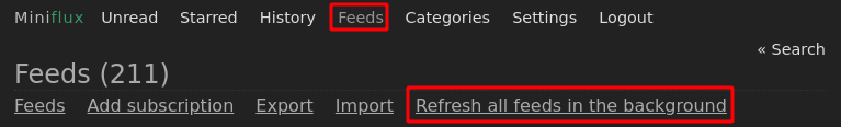 Manually refresh feeds