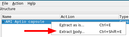 Extract body with UEFITool