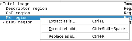 UEFITool Extract ME region